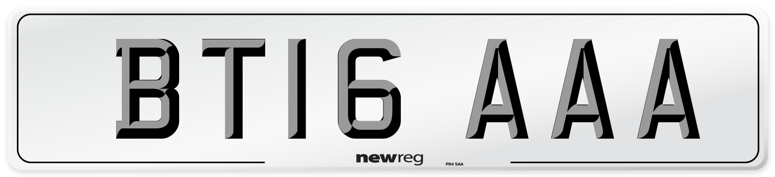 BT16 AAA Number Plate from New Reg